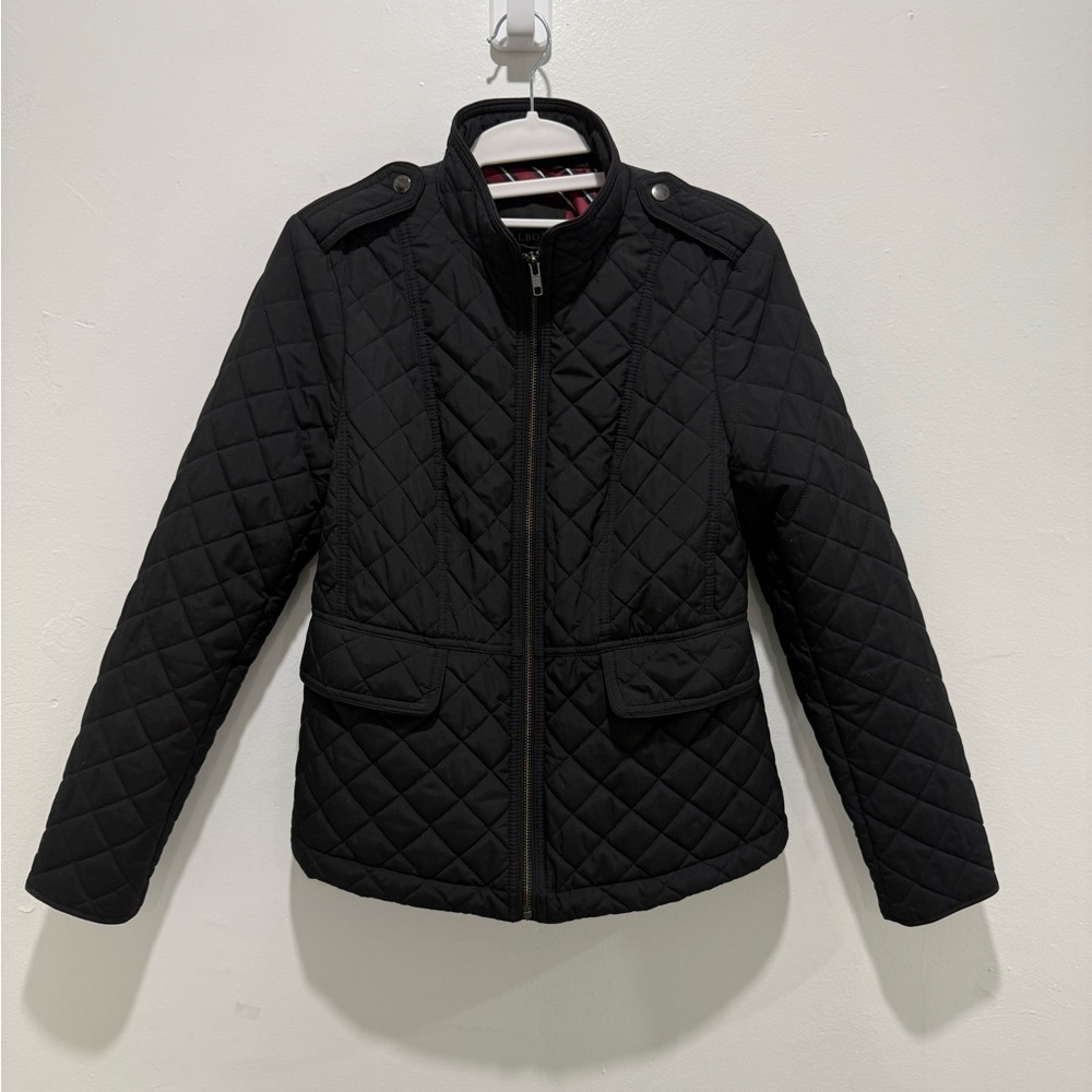 Talbots Black Quilted Utility Jacket